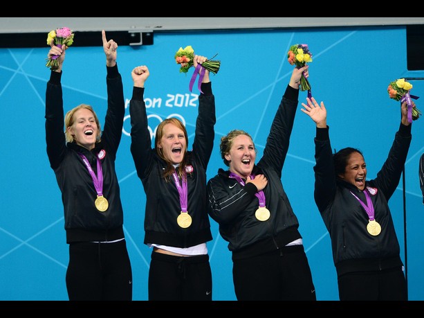 Photo: Betsey Armstrong, Heather Petri, Melissa Seidemann, Brenda Villa (L-R) at 2012 London Olympics