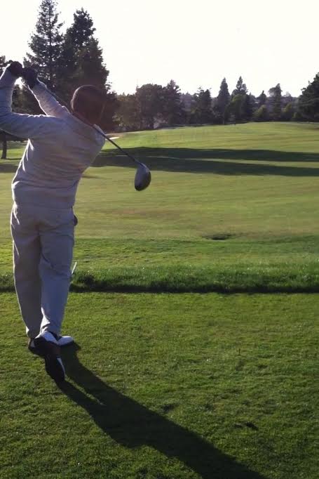 Mike swings big on golf course
