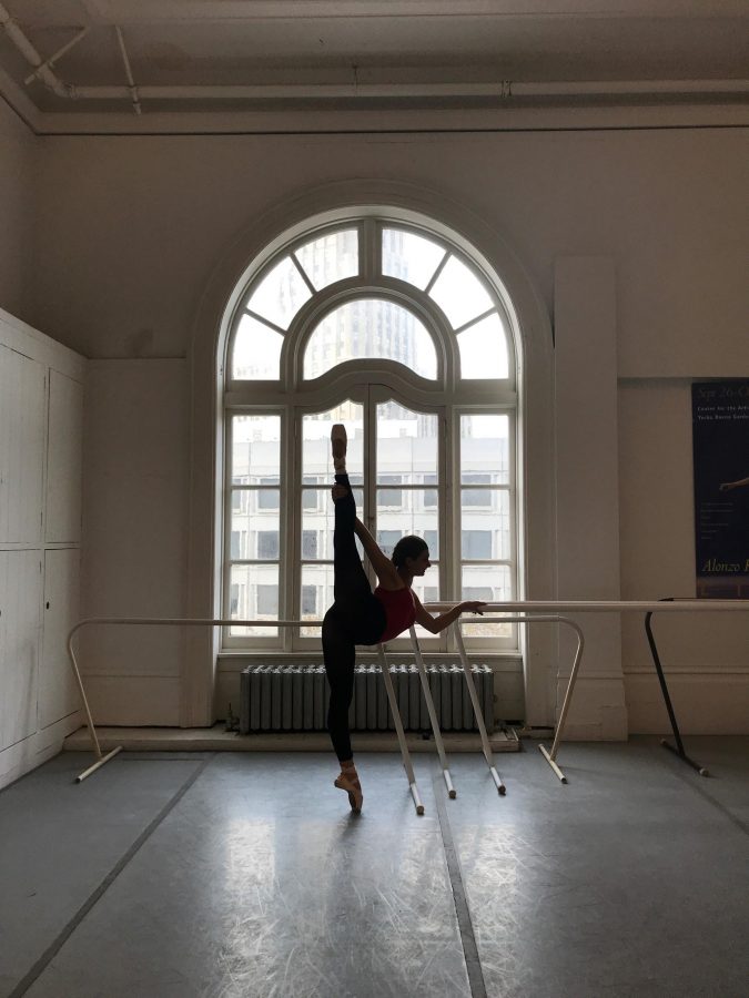 Sophomore Sophia Marcus sets the barre with dance