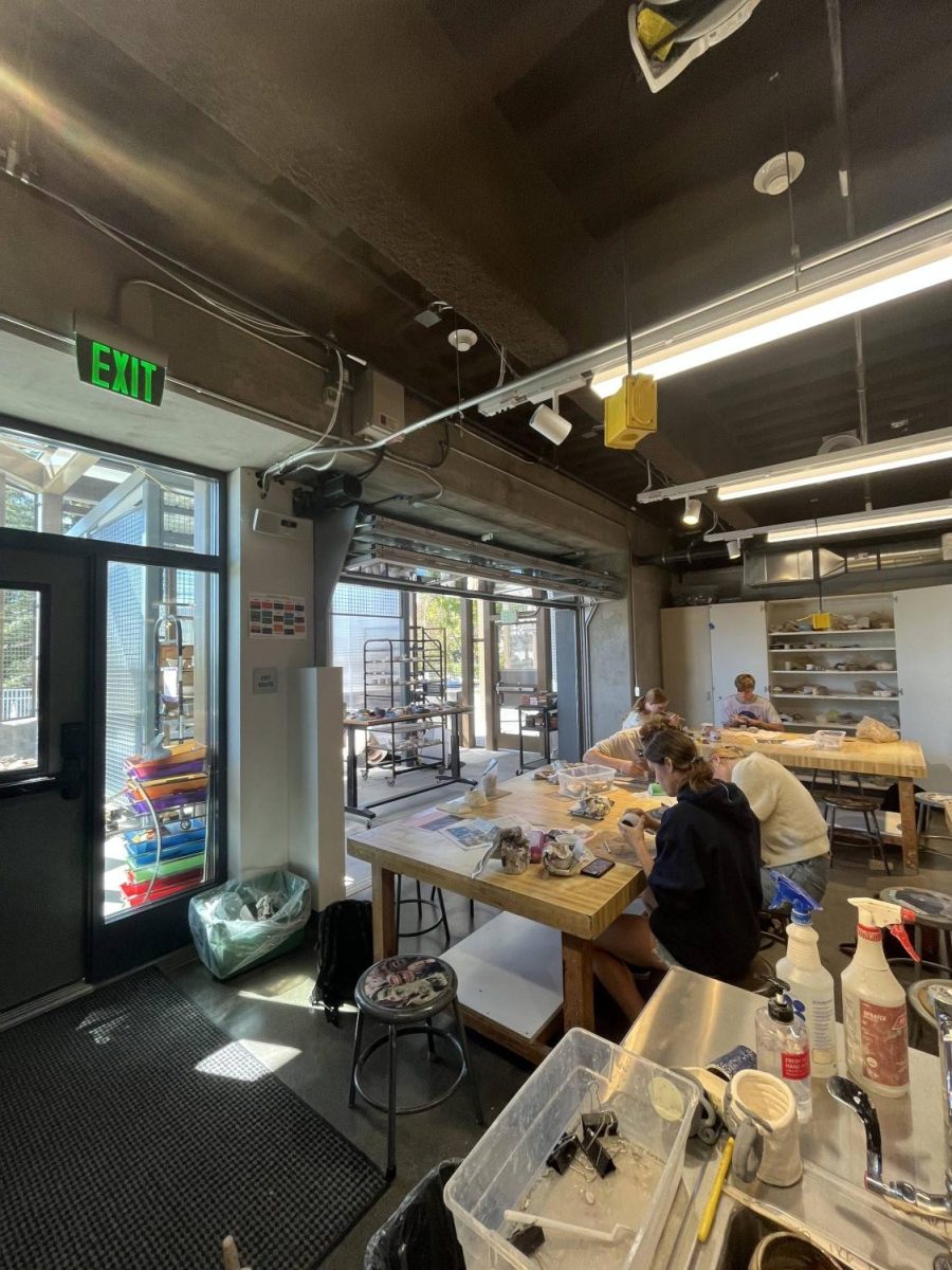 Art students working on their projects