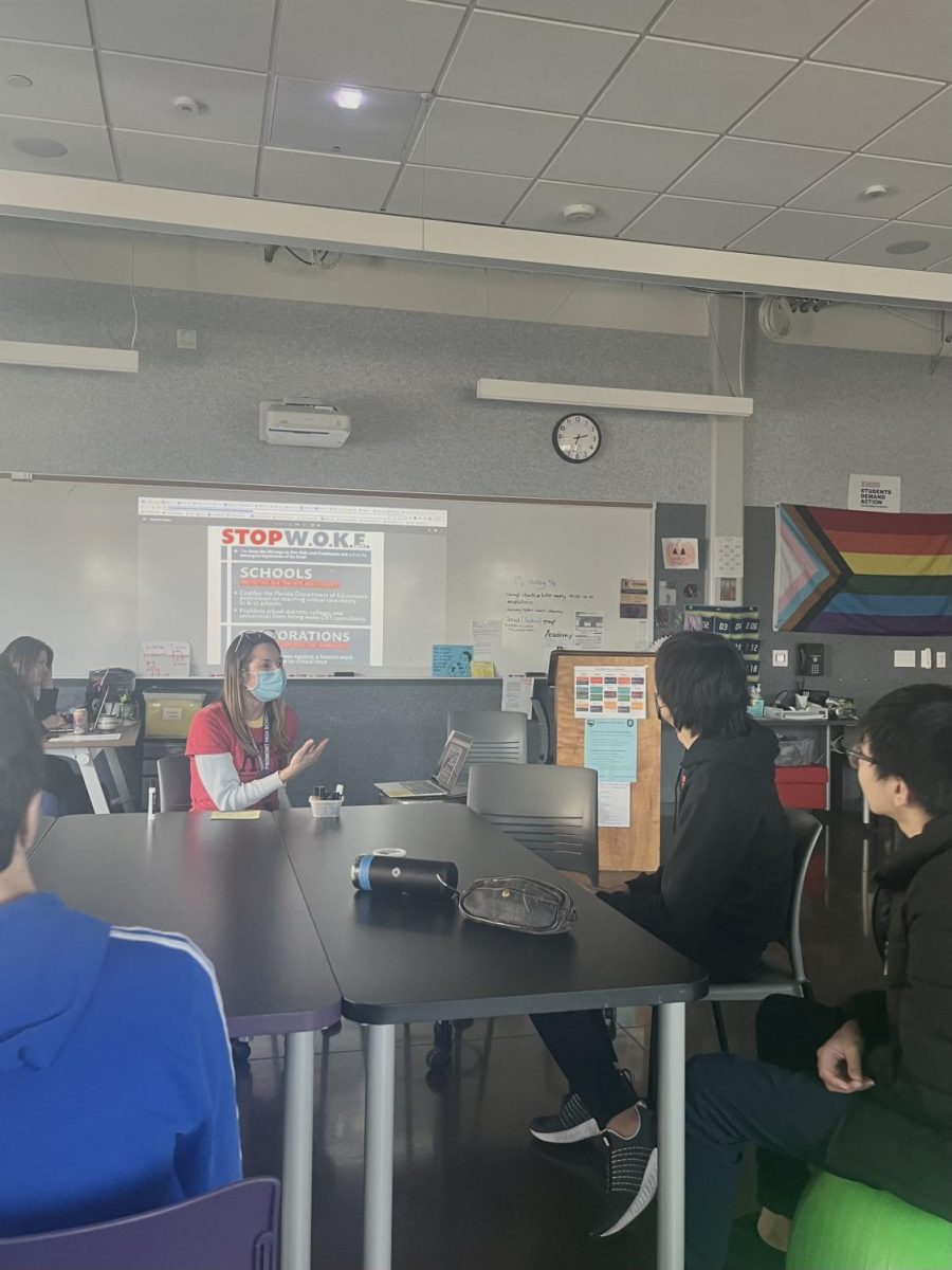 Students having a discussion in the learning center