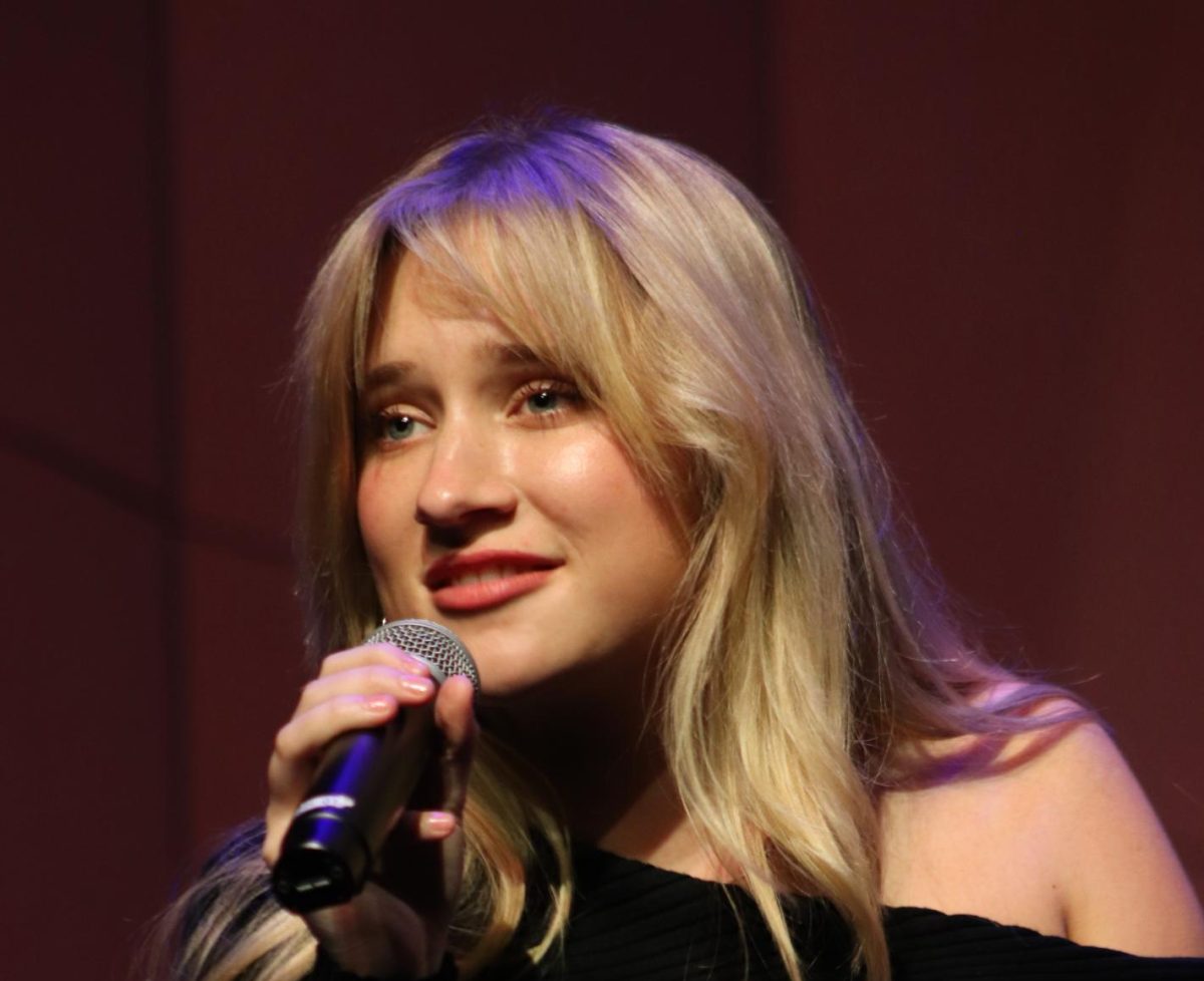 Clare Weiss (12) sings during the Jazz Band performance on December 12.