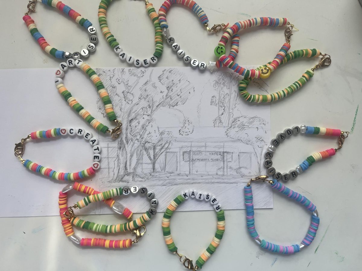 Bracelets made by Hayes and students at Kaiser. 