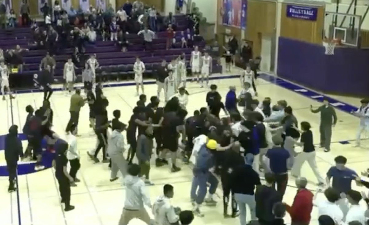Imagery from the overhead camera at the Jan. 30 boys basketball game shows the fight breaking out.