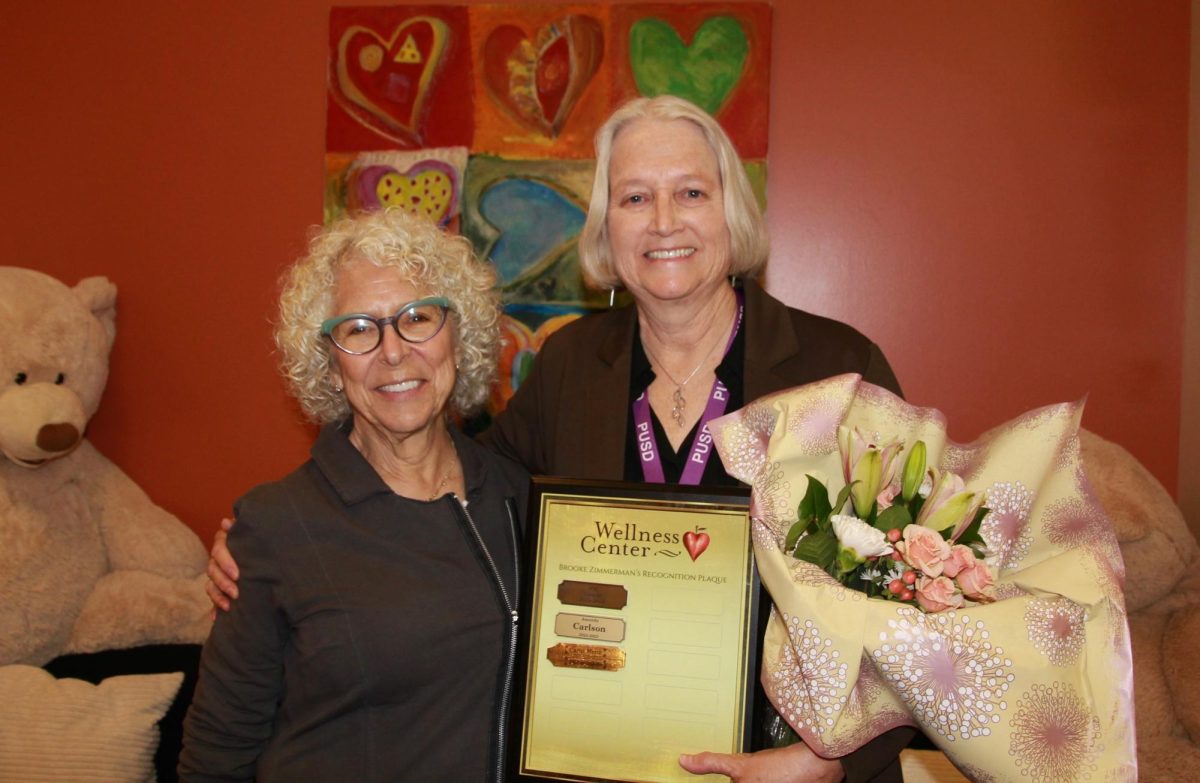 Brooke Zimmerman and Carol Menz with her award